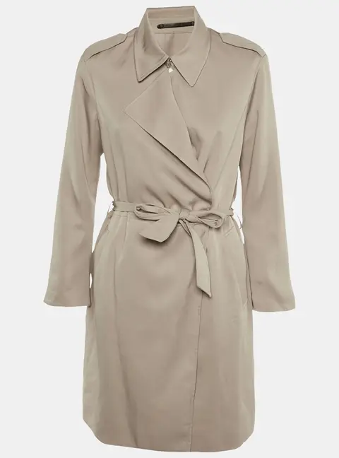All Saints Beige Linen Belted Coat S
