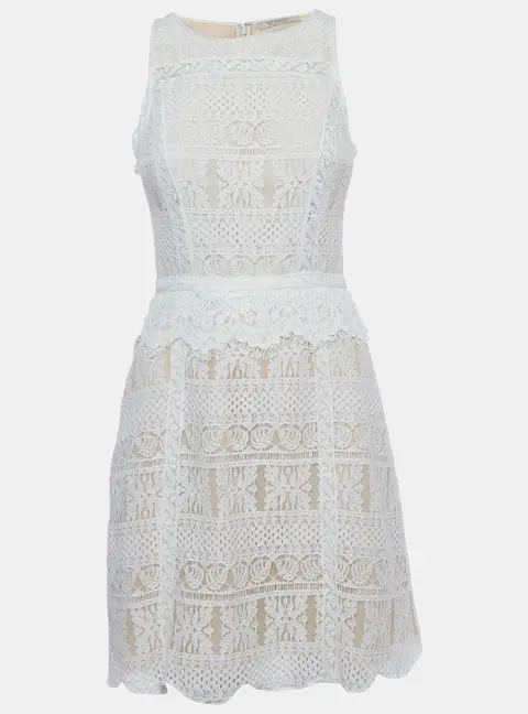 All Saints White Lace Sleeveless Mini Dress S
