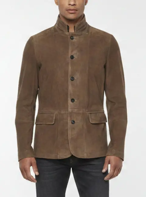 All Saints Brown Suede Long Sleeve Jacket M