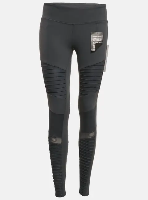 Alo Yoga Grey Jersey Mesh Detail Leggings L