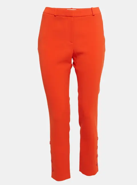 Altuzarra Orange Crepe Buttoned Pants L
