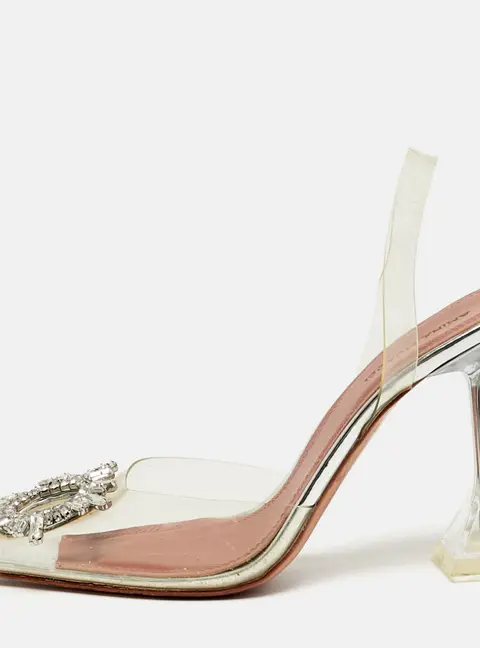 Amina Muaddi Begum Size 37 Transparent PVC Slingback Pumps