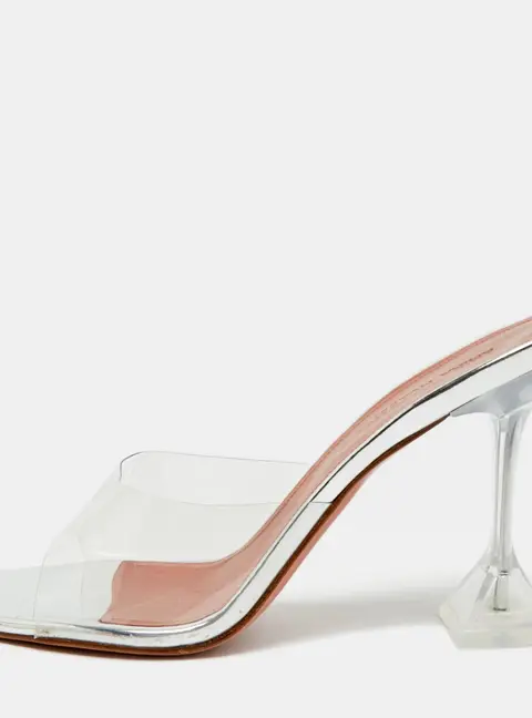 Amina Muaddi Lupita Size 40.5 Transparent PVC Slide Sandals