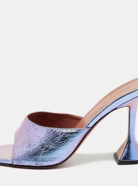 Amina Muaddi lupita Size 39 Multicolor Leather Slide Sandals