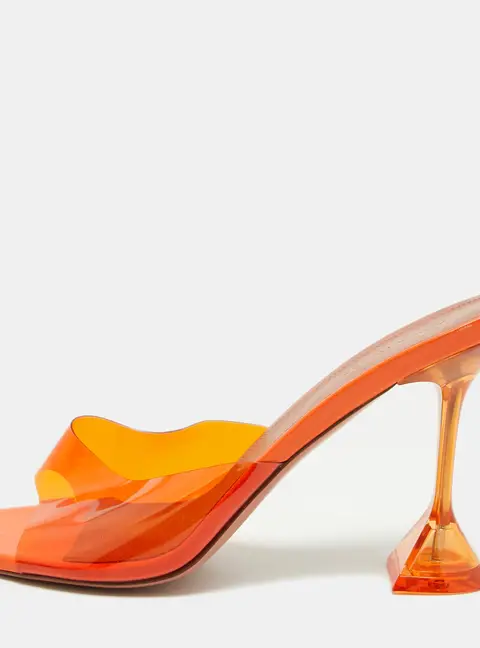 Amina Muaddi lupita Size 41 Orange PVC Slide Sandals