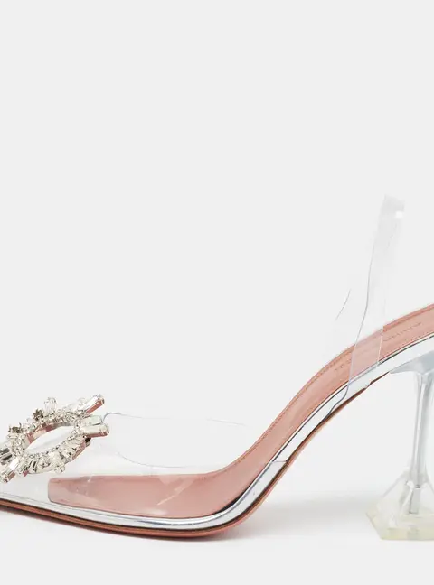 Amina Muaddi Begum Size 40 Transparent PVC Slingback Pumps