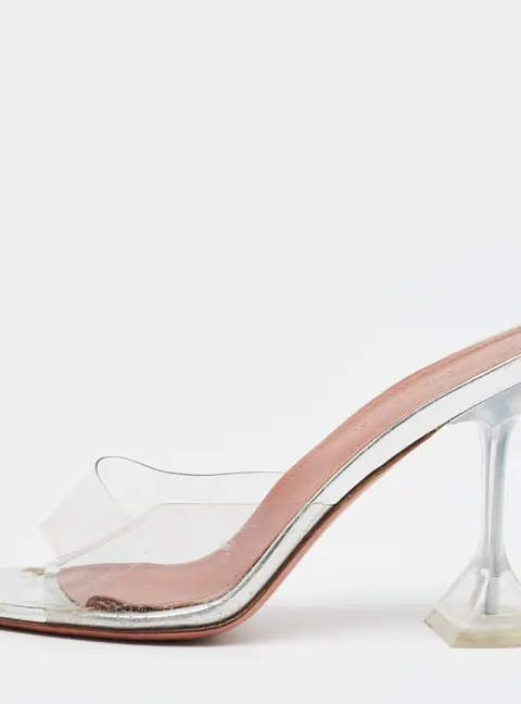 Amina Muaddi Lupita Size 38 Transparent PVC Slide Sandals