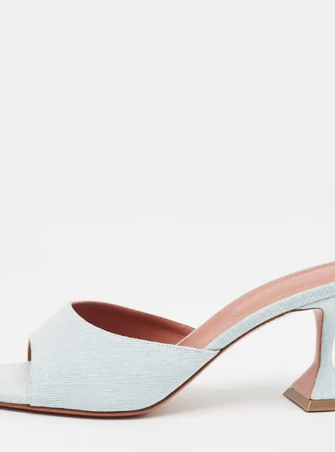 Amina Muaddi lupita Size 41 Blue Denim Slide Sandals