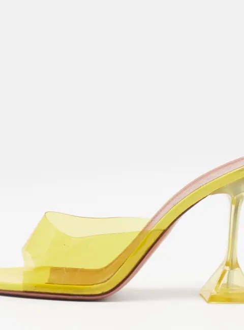 Amina Muaddi lupita Size 38 Yellow PVC Slide Sandals