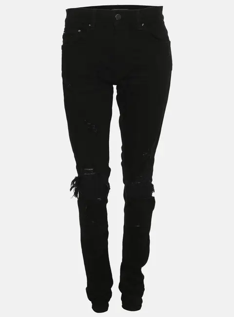 Amiri Black Denim Ripped Skinny Jeans S