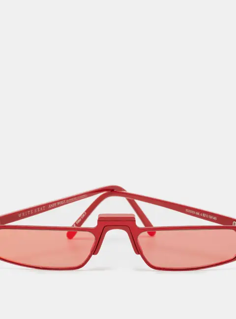 Andy Wolf x White Heat Red Mirror Muhren Rectangle Sunglasses