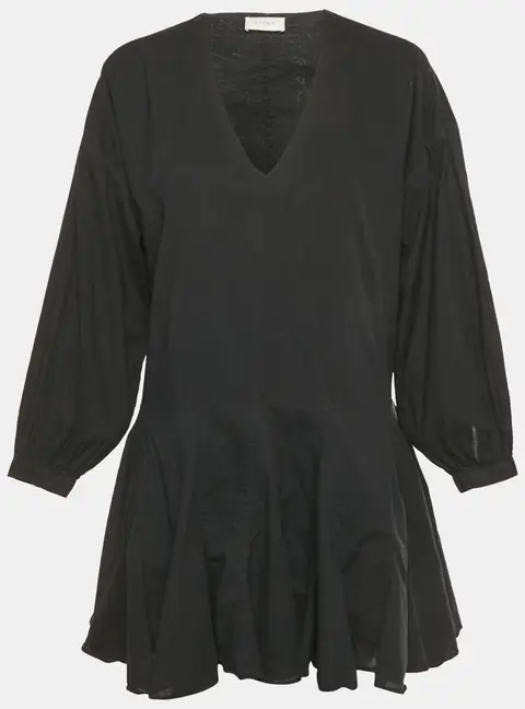 Anine Bing Black Cotton Flared Mini Dress XS