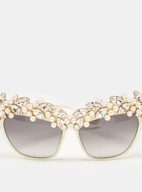 Anna-Karin Karlsson White/Grey Gradient Tears of The Moon Cat-Eye Sunglasses