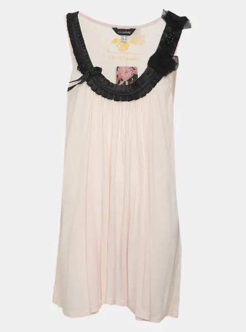 Anna Scholz Light Pink/Black Jersey Sleeveless Top XL