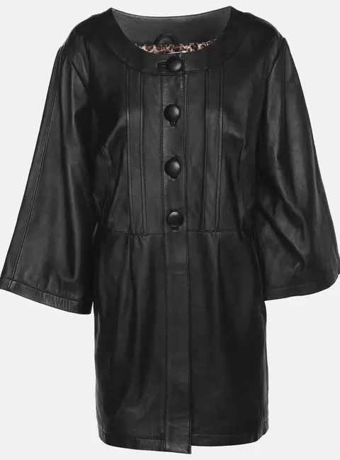 Anna Scholz Black Leather Jacket XL