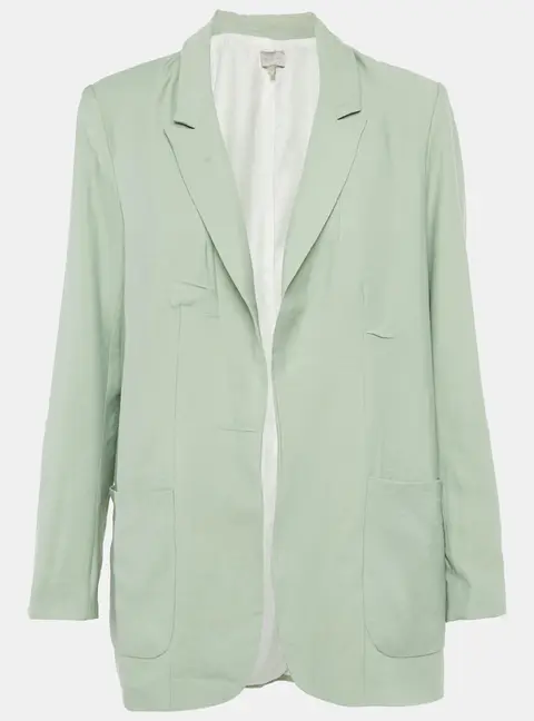 Anotah Green Rayon Open Front Blazer M