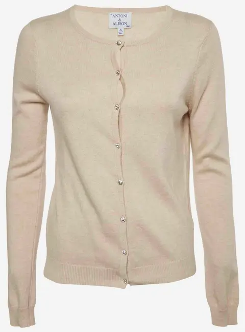 Antoni & Alison Beige Wool Blend Knit Cardigan M