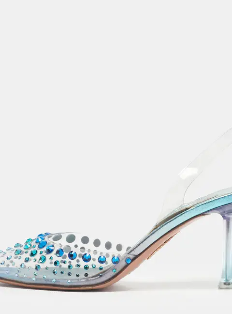 Aquazzura Starburst Size 37 Transparent PVC Slingback Pumps