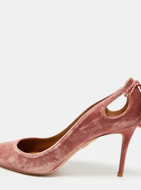 Aquazzura Forever Marilyn Size 41 Pink Velvet Pumps