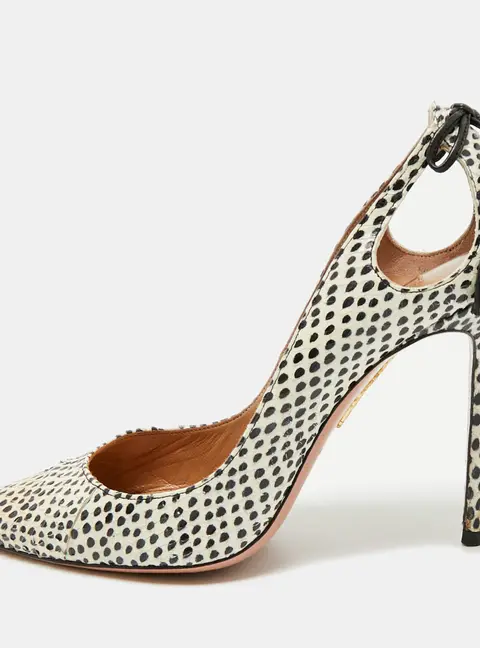 Aquazzura Forever Marilyn Size 36 Black/While Python Leather Pumps