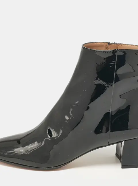 Aquazzura Black Patent Leather Ankle Length Boots Size 41