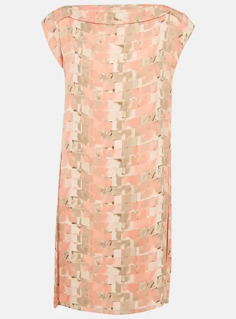 Armani Collezioni Pink Printed Silk Short Dress M