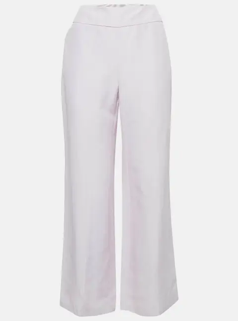 Armani Collezioni Light Purple Crepe Wide-Leg Trousers M