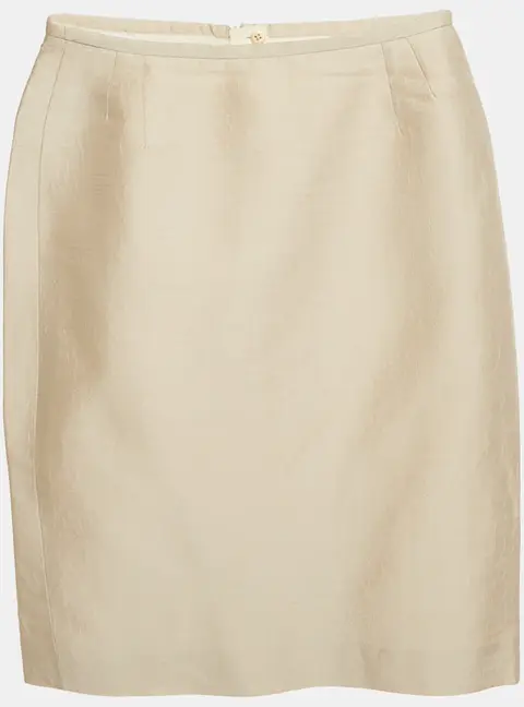 Armani Collezioni Beige Jacquard Pencil Skirt M