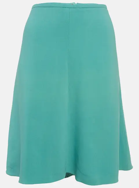 Armani Collezioni Green Crepe Flared Mini Skirt L