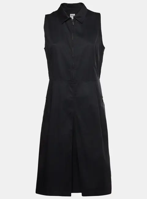 Armani Collezioni Black Cotton Sleeveless Midi Dress XL