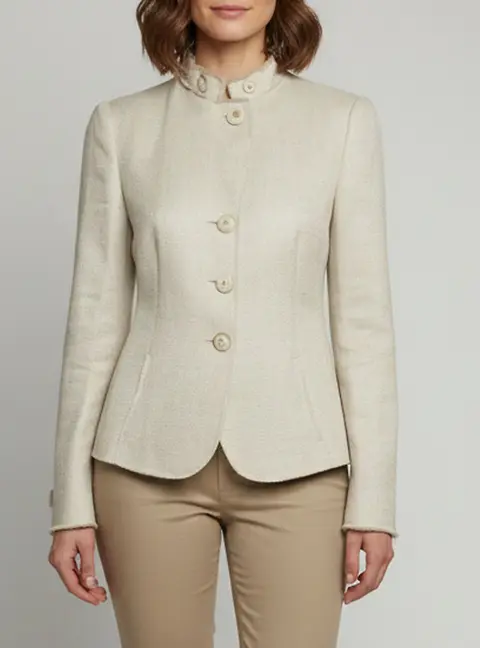 Armani Collezioni Beige Linen Blend Single Breasted Blazer M