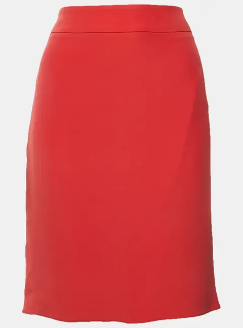 Armani Collezioni Red Crepe Knee Length Skirt M