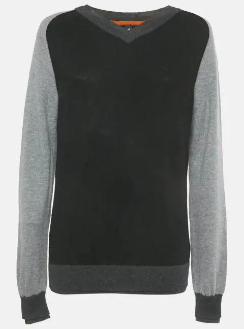 Armani Jeans Monochrome Wool V-Neck Sweater M