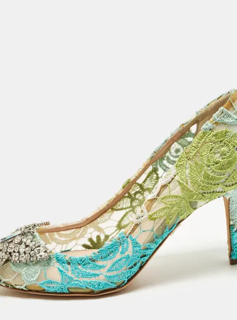 Aruna Seth Carousell Size 38 Multicolor Lace and Net Pumps