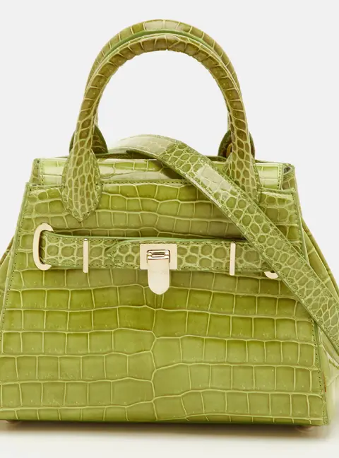 Asprey 1781 Mini Green Crocodile Satchel