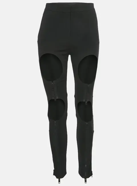 Burberry Black Crepe Cut-Out Zipper Detail Trousers  S