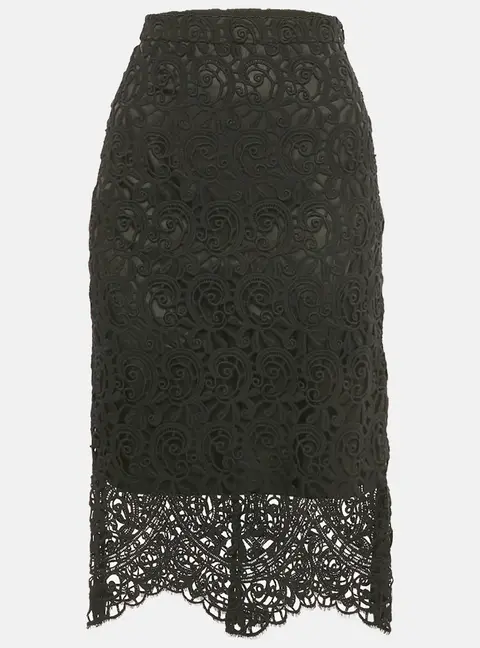 Burberry Black Lace Pencil Skirt S
