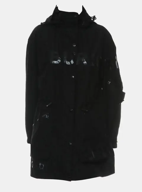 Burberry Polyester Black Dartmouth Horseferry Print Rain Jacket IT 38
