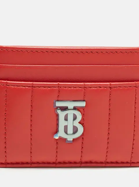 Burberry Lola Red Quilted Leather Card Holder