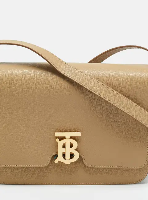 Burberry Beige Grain Leather Medium TB Shoulder Bag