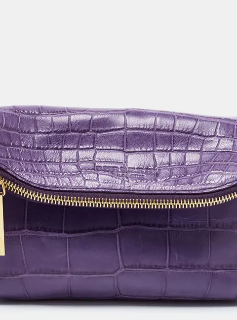 Burberry Prorsum Purple Crocodile Leather Kendal Clutch