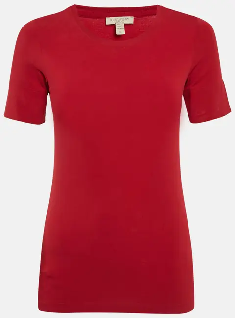 Burberry Brit Red Jersey Crewneck T-Shirt XS