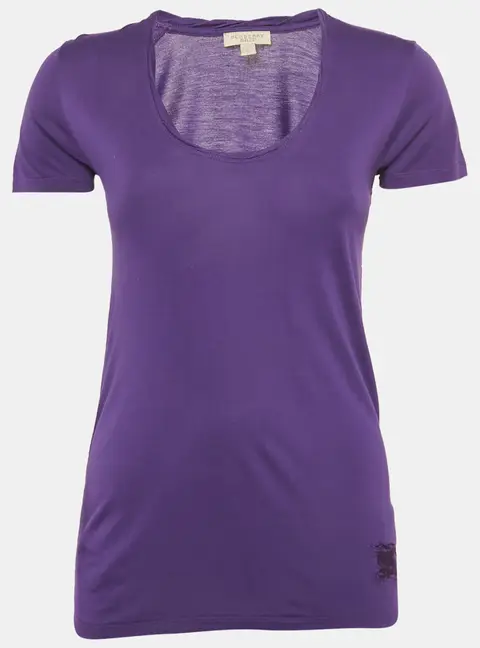 Burberry Brit Purple Jersey Scoop Neck T-Shirt S