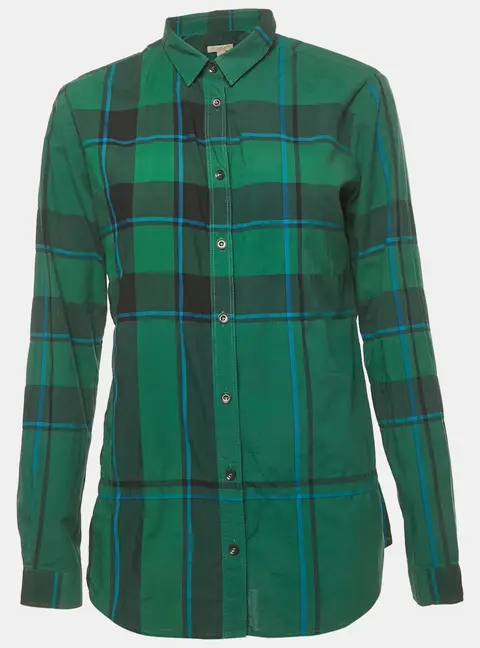 Burberry Brit Green Nova Check Cotton Shirt S