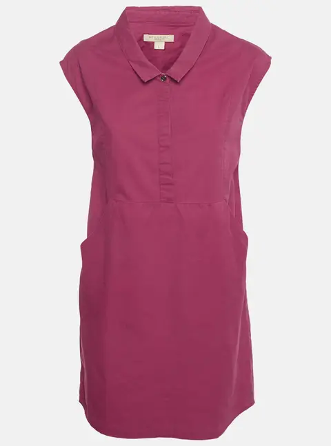Burberry Brit Dark Pink Cotton Sleeveless Mini Dress L