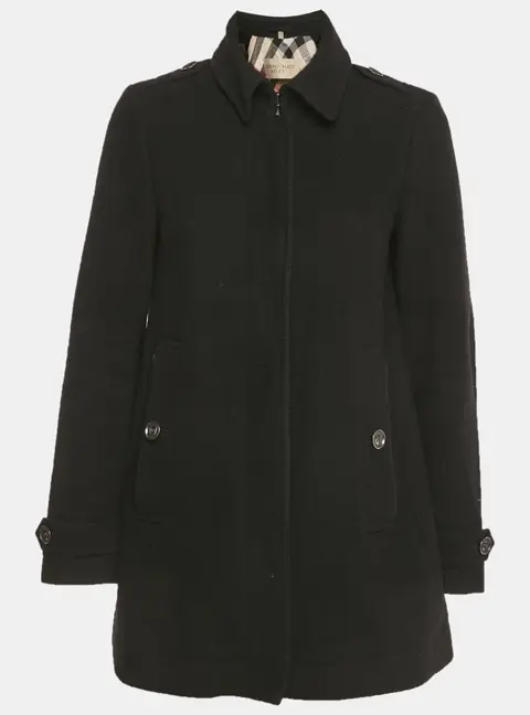 Burberry Brit Black Wool Blend Short Coat S