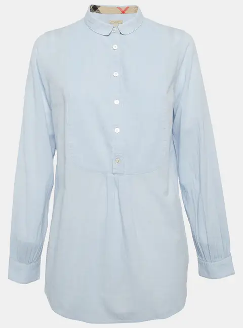 Burberry Brit Blue Cotton Shirt Blouse L