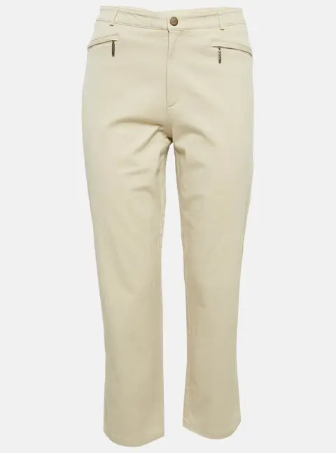 Burberry London Beige Gabardine Cotton Trousers L