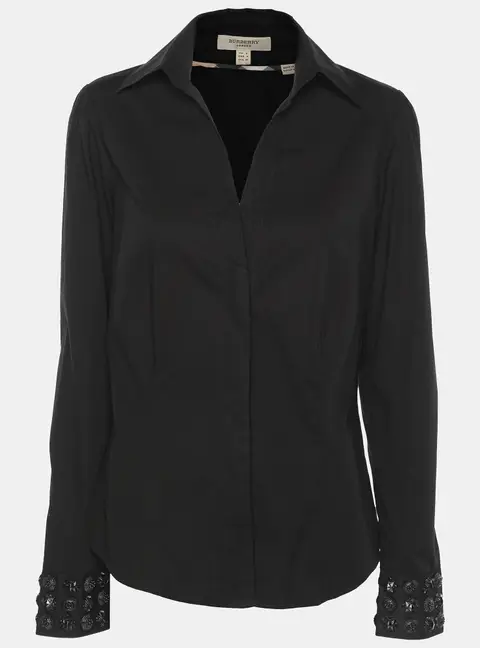 Burberry London Black Cotton Long Sleeve Shirt S