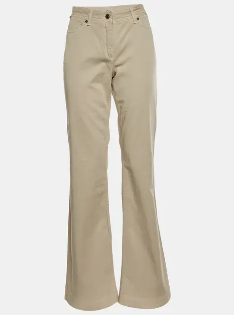 Burberry London Beige Gabardine Straight Fit Trousers M